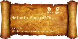Meisels Euszták névjegykártya
